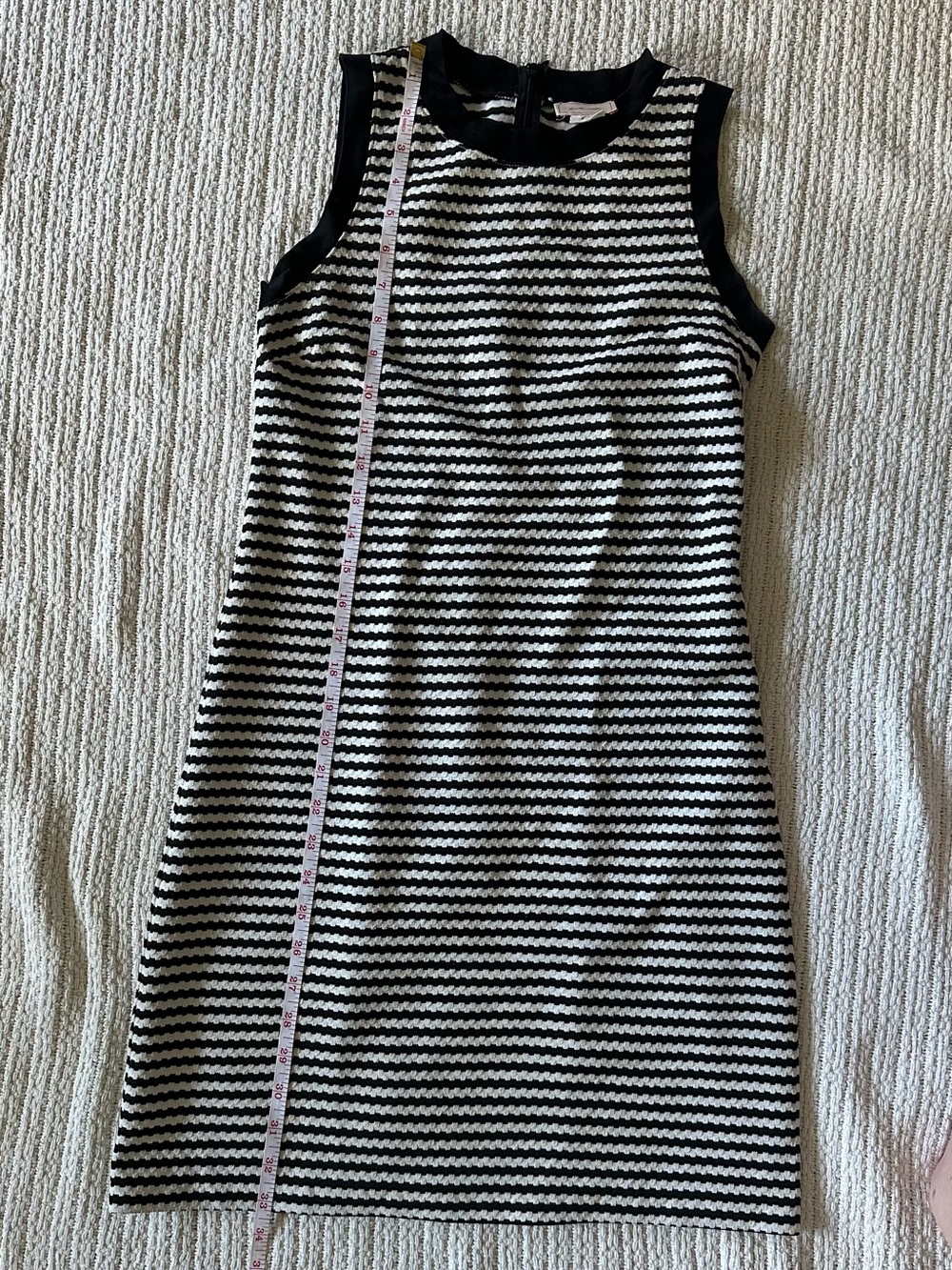 love...ady Black & White Striped Casual Skater Mini Dress